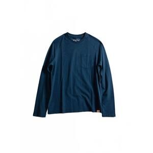 NEW IRON & RESIN men's faded pocket raglan in blue